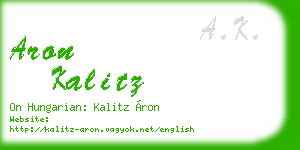 aron kalitz business card